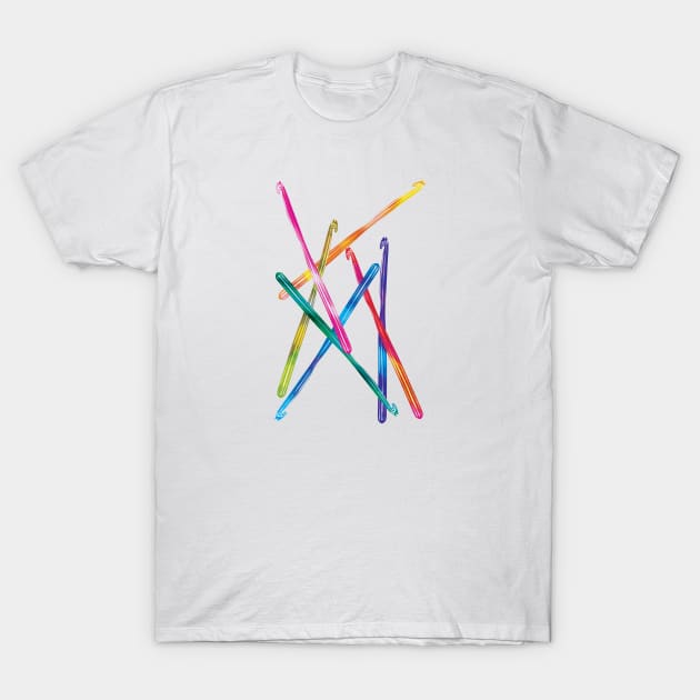 Crochet Hooks T-Shirt by Jujufox